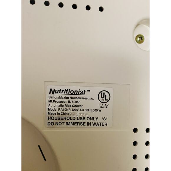 Salton Nutritionist Automatic 10 Cup Rice Cooker Cup Model RA10NR Tested - Picture 10 of 12